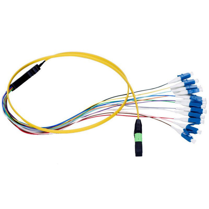 MTP / MPO - LC Fiber Optic Patch Cord Customized Length For Premise Installations