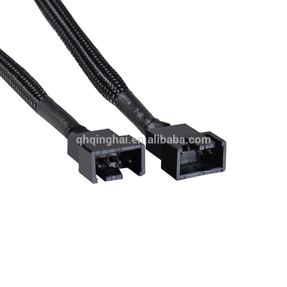 PWM Fan Splitter Adapter Cable Sleeved Braided Y Splitter Computer PC 4 Pin Fan Extension Power Cable1 to 9 Converter