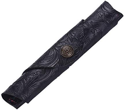 Vintage Handmade Leather Single Pen Case Holder Cowhide Fountain Pen Sleeve Roll
