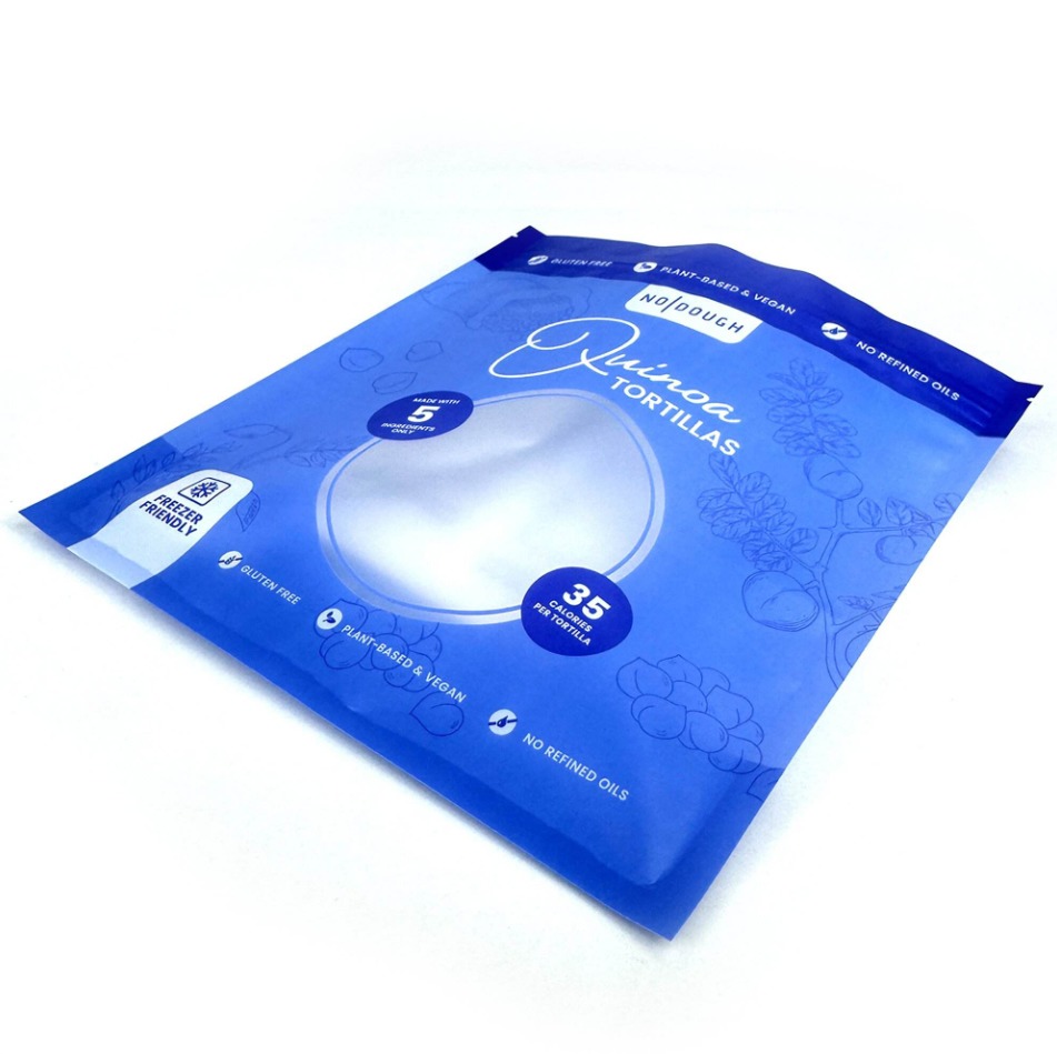 Wholesale Custom Printing Three Sided Sealed Bag, Food Grade Polyethylene Plastic Bag, With Window And Reusable Biscuit Zipper