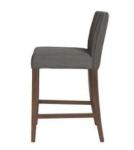 American styleSolid wood frame Grey linen fabric upholstery wooden barstool