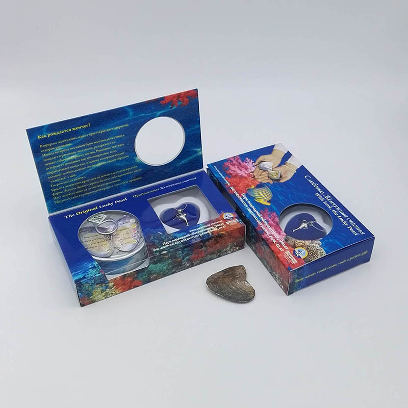 Custom Color Box Love Pearl Necklace Set Oyster Cage Pendant Wish Pearl Jewelry Gift Box