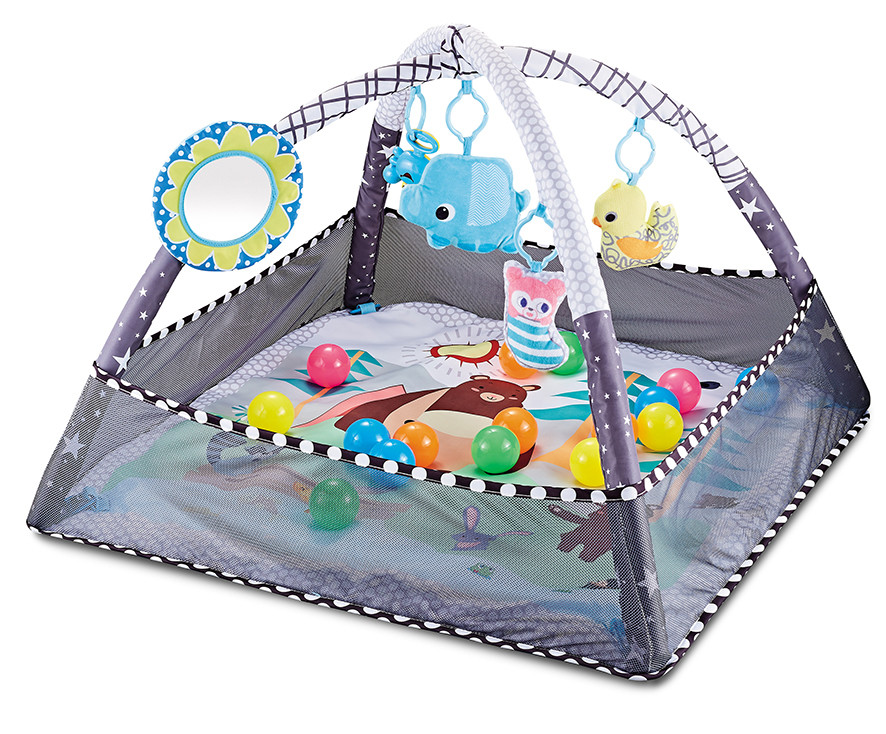 Baby Play Gym Mat with Ball Pit Activity Gym Center Tummy Time Mat Thickened Mat Sensory Exploration Motor Skill Develop