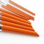Dark Orange Aluminum Ferrule Cosmetic Makeup Brush Fluffy Soft Synthetic