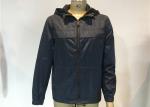 Hooded Men'S Lightweight Polyester Jackets Elasticated Cagoule Navy Winderbreake