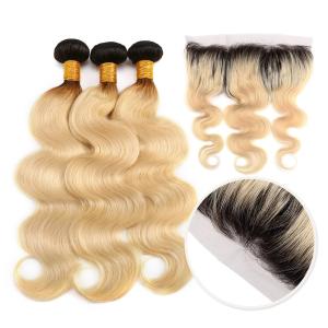 Wholesale 10A Grade 100% Peruvian Ombre Human Hair Extensions 1B / 613 Blonde Color from china suppliers