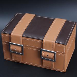 Wholesale Huge Capacity Multiple Watch Box , Brown PU Leather Watch Jewelry Box from china suppliers