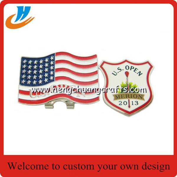 Quality US Flag hat clip,golf accessory clips welcome custom,iron stamp (G006) for sale