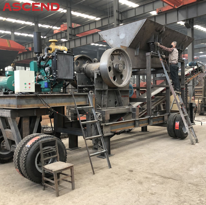 Portable Trailer Type Mobile Stone Rock Jaw Crusher Plant Machine