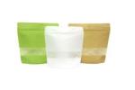Food Grade Zipper Kraft Paper Pouch , Dry Food Stand Up Pouch With Window