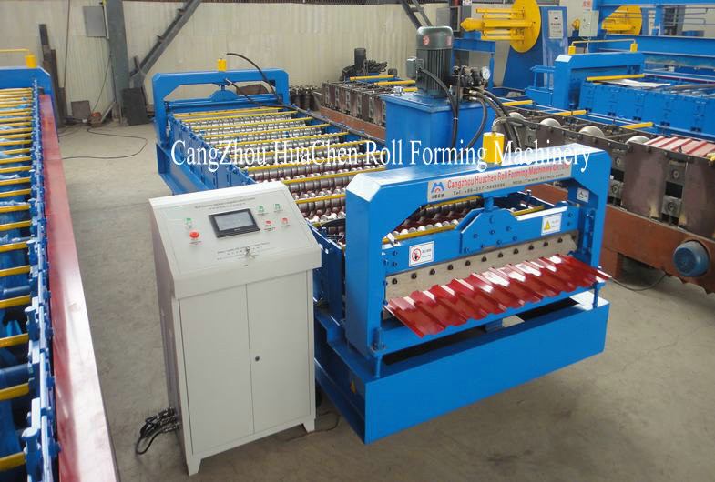5 Ton Passive Decoiler Hydraulic Wall Panel Roll Forming Machine 0.3-0.6mm