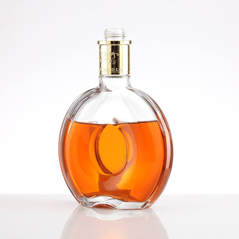 Most Popular Style 750ml Glass Whisky Bottle Hot Stamping and Aluminum Plastic PP Collar