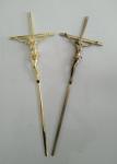 56.7*15.8cm Copper Crucifix , Casket Cross Catholic Decoration Zamak Material