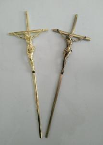 Wholesale Catholic Decoration Zamak Material Copper Cross Funeral Hardware 56.7*15.8 Cm ZD045 from china suppliers