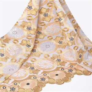 Wholesale F50085 white and gold swiss voile lace fabric for charistmas dress from china suppliers