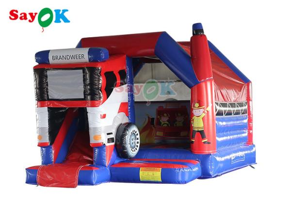 Commercial Inflatable Bouncy Castle Fire Truck Inflatable Bounce House With