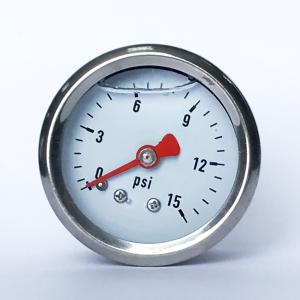 Wholesale 304 Ss Pressure Gauge 40mm 15 Psi Glycerine Filled Manometer 1/4 NPT from china suppliers
