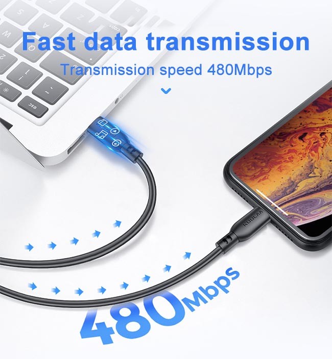 Charging Cable MFI Certification Apple 0.5m 18W 3A Type C To Lightning