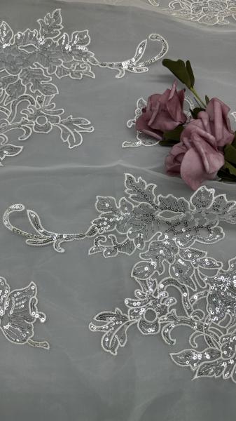 Luxary Sequin Embroidered Fabric Lace Fabric New Collections for Garments Gowns