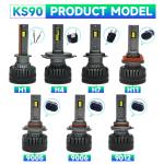 Masters KS90 180W 40000 Lumens 6500K Cool White H4 9005 9006 9012 LED Headlights