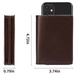 Vintage Men's Business Card Holder Wallet with Open Closure and No Decoration