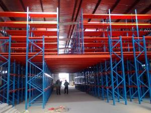 Wholesale Power Coating Heavy Duty Pallet Shelving , Industrial Racking Shelves Blue Orange from china suppliers