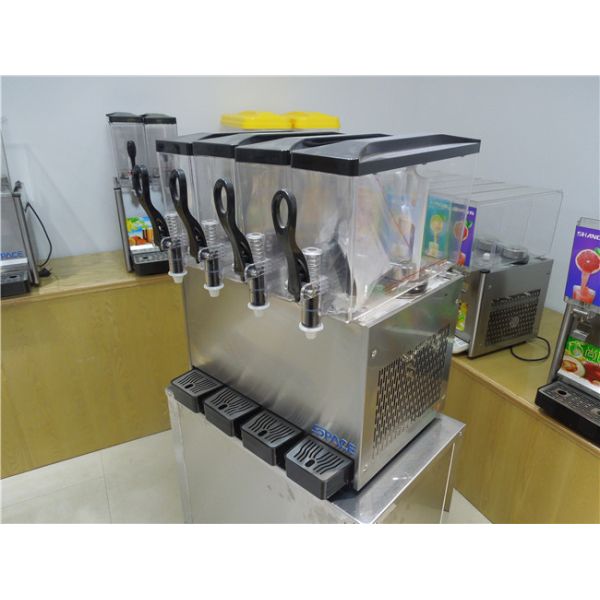4 X12L Commercial Juice Dispenser Machine , Refrigerated Beverage Dispenser