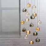 Chocolate All Copper Staircase Pendant Lamp End Villa Living Room Light with