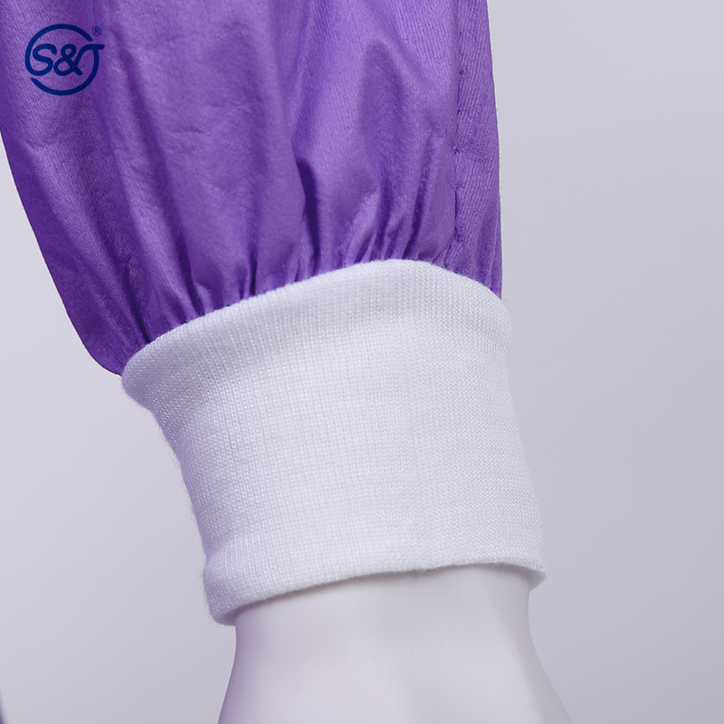 S&J Disposable nonwoven pp CPE isolation gown patient gown visitor gown lab jacket