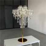 ZT-325G Gorgeous 15 arms gold crystal candelabra wedding table decorations