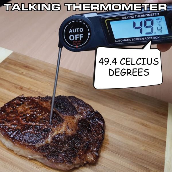 Compact Digital Food Thermometer Talking Function For The Blind Eco - Friendly
