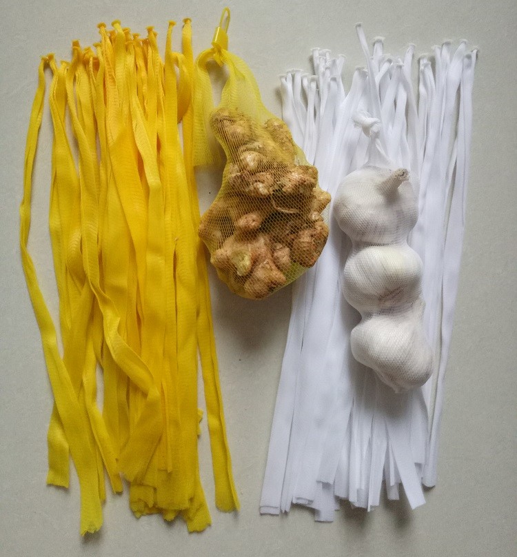 Net Length 35cm Plastic Mesh Produce Bags For Ginger Garlic