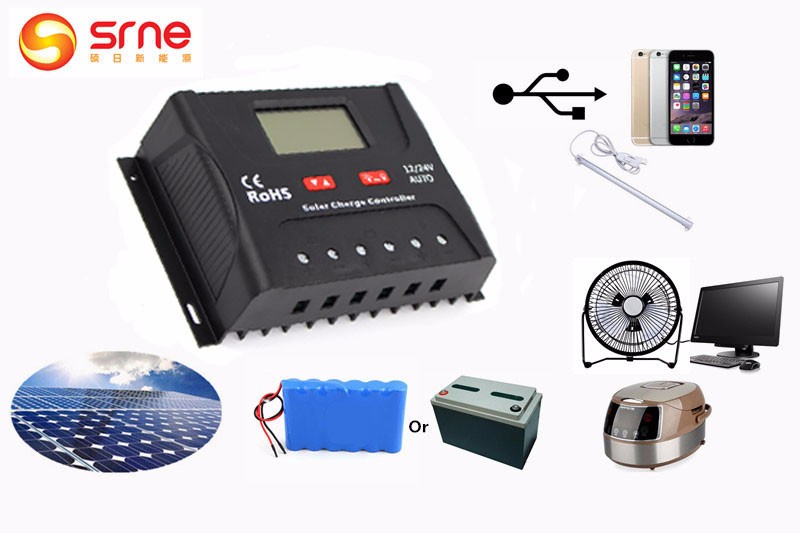 Lead Acid Battery 12v Battery Charge Controller With LCD Display Bluetooth