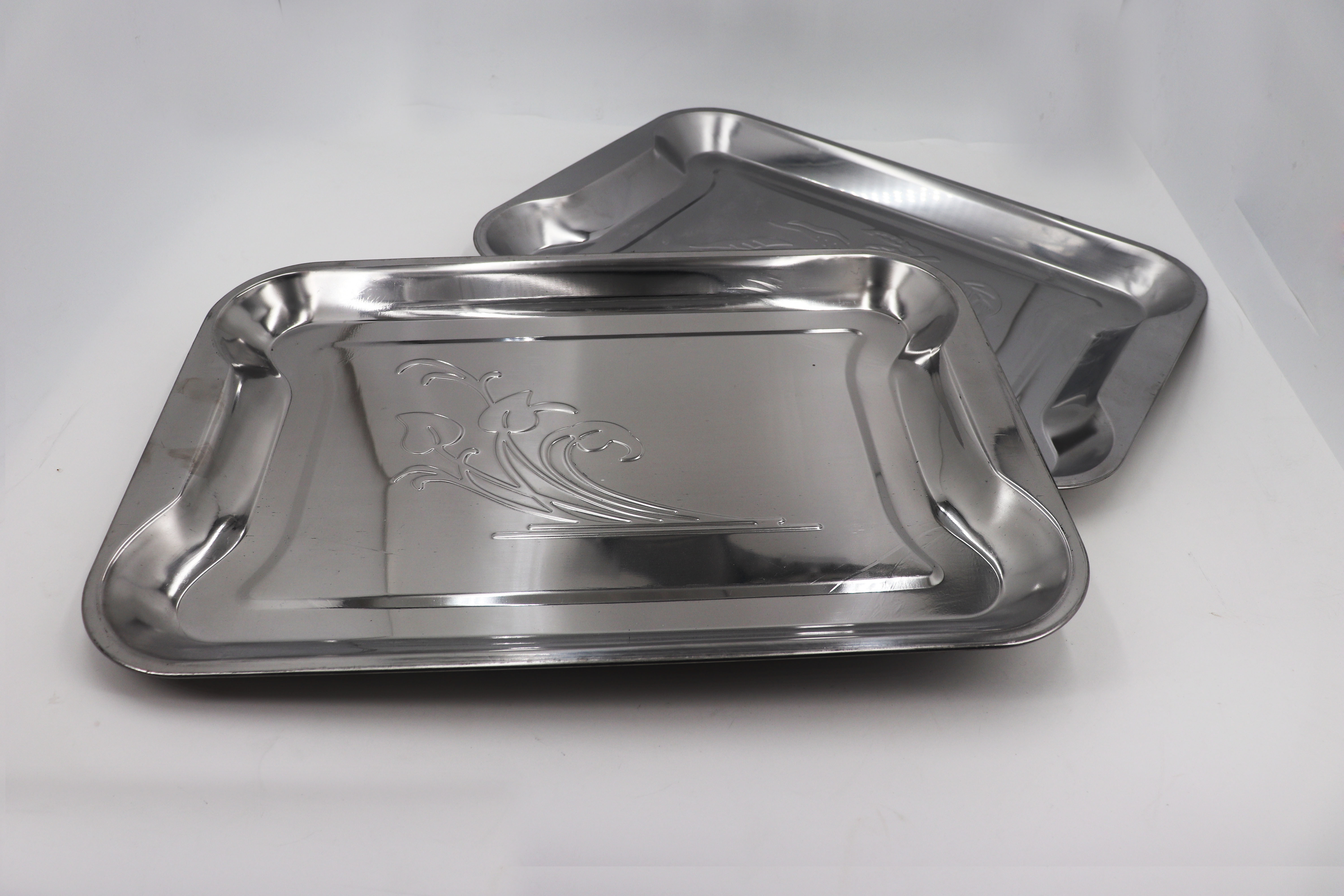 2018 hot selling square tray & stainless steel square tray & 50*35cm tray & stainless steel silver plate