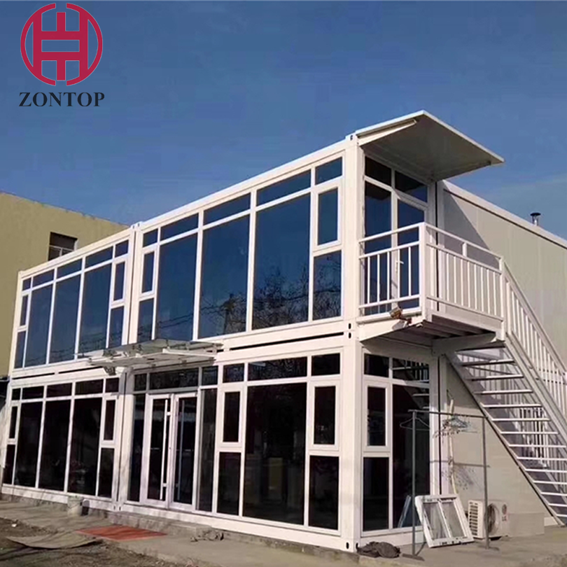 Zontop Customized Free Style Design Temporary Large Scale Glass Curtain Dormitory Light Prefab Houses