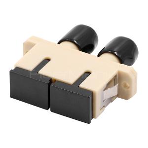 Wholesale SC Female to ST Female Multimode Duplex Plastic Fiber Optic Adapter – Beige from china suppliers