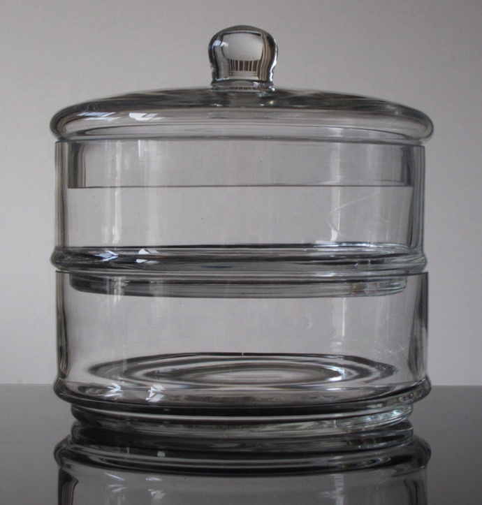 Handblown 3 Layer Stackable Storage Jars With Lids