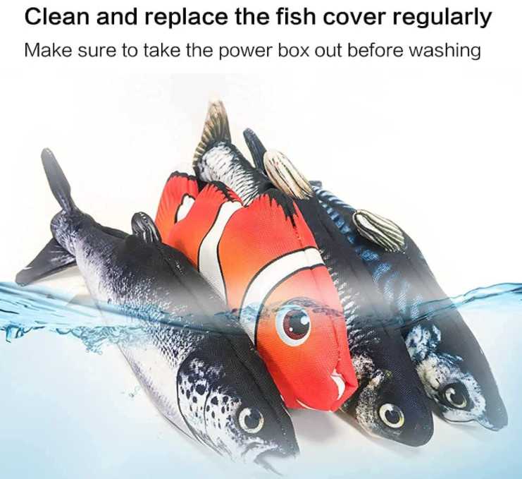 Electric Moving Interactive Floppy Fish Dog Toy For Small Medium Dogs