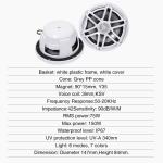 6.5inch Shallow-mount Marine Speakers With RGB LED Lighting