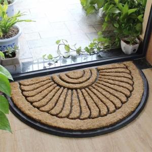Wholesale Thickness 25mm Coir Outdoor Mats Semi Circle Rubber Mold Puzzle Style from china suppliers