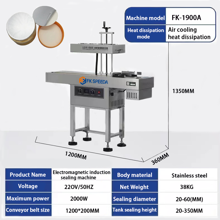 Continuous Induction Sealing Machine for Plastic Bottles and Aluminum Containers