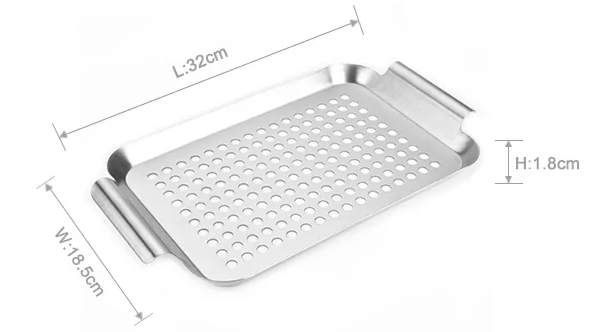 Stainless Outdoor BBQ Grill Pan Grill Basket