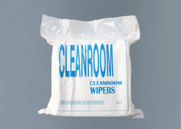 Spunlace Lint Free Wipes Clean Room , Wet Floor Wipes White Color 56gsm