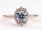 1.2ct 1pcs Moissanite Engagement Rings For Women 14K Rose Gold Material