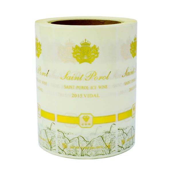 Gold Foil Hot Stamp Label Printing Self Adhesive Transparent Packaging Label