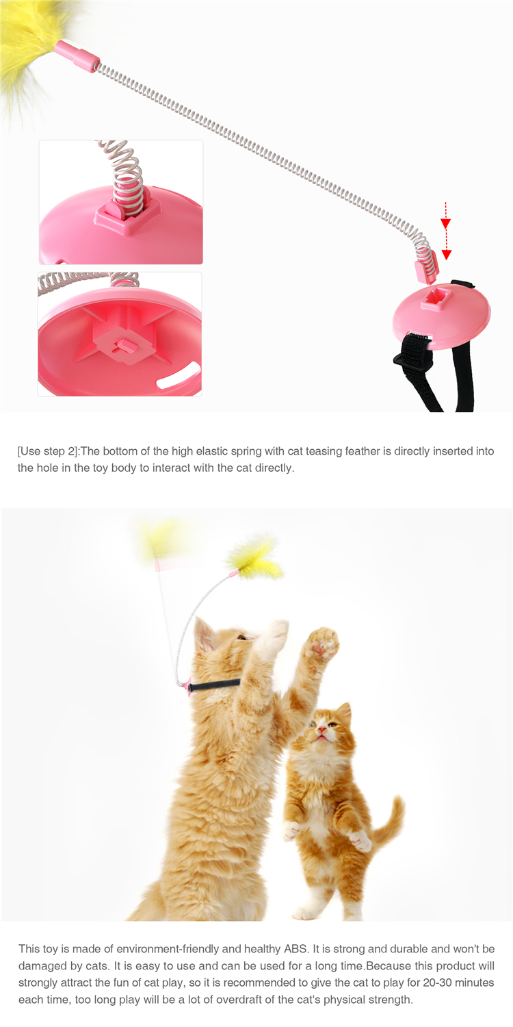 Wholesale Adjustable Pet Interactive Toy Funny Pet Wand Teasing Cat Stick Cat Teaser Stick With Spring Rod