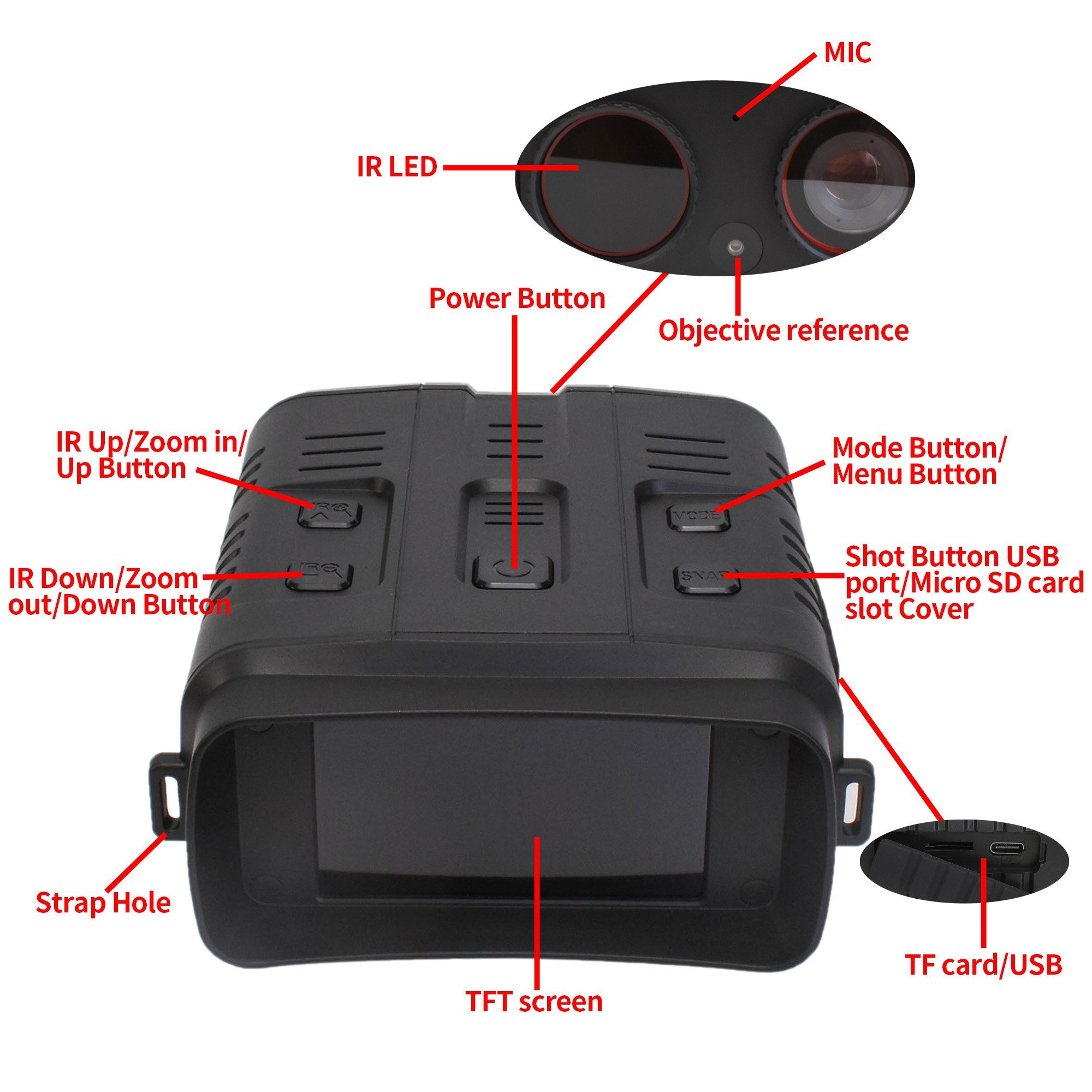 10X Digital Zoom Infrared Night Goggles For Hunting