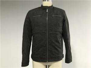 Wholesale Winter Mens Nubuck Leather Jacket Charcoal Color Mandarin Collar TW68174 from china suppliers