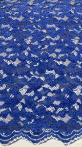Wholesale Light Blue Color Chenille Yarn Floral Scalloped Edge Lace Fabric By The Yard Dress For Fashion from china suppliers