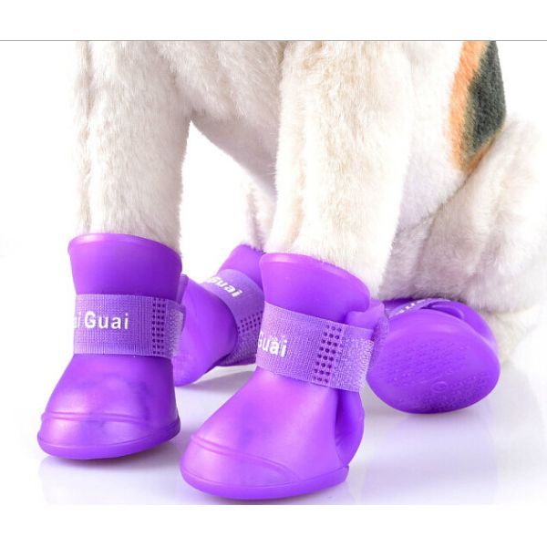 Dog rain boots Rubber Water Protective Pet Shoes Booties Waterproof Rain